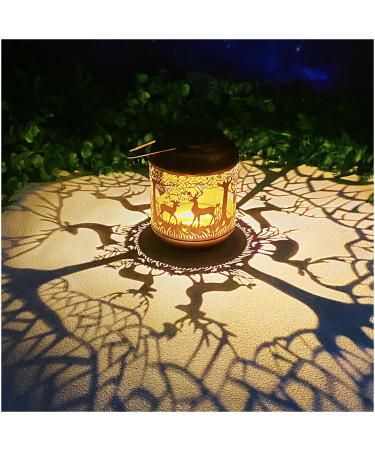Hummingbird Solar Lanterns Outdoor Waterproof Hanging Solar Lights Hummingbird Gifts for Women Men Metal Bird Decorative LED Lanterns for Yard Patio Lawn Tabletop Pathway Landscape Garden Deer Hummingbird
