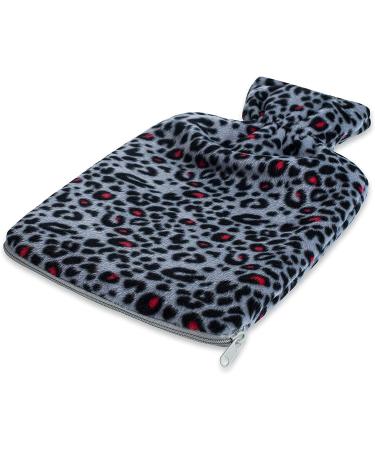 Premium Leopard Fleece Hot Water Bottle - 2L T V Rheinland Certified Extra Inner Lining Cozy & Stylish - BS1970:2012 - Buy Online on GoSupps.com