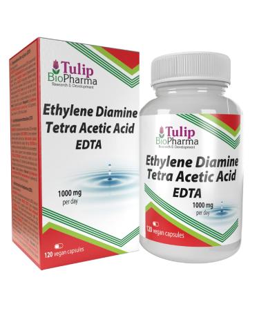 EDTA (Ethylene Diamine Tetra Acetic Acid) 500mg 120 Vegan Capsules 3rd Party Lab Tested High Strength Supplement Gluten and GMO Free