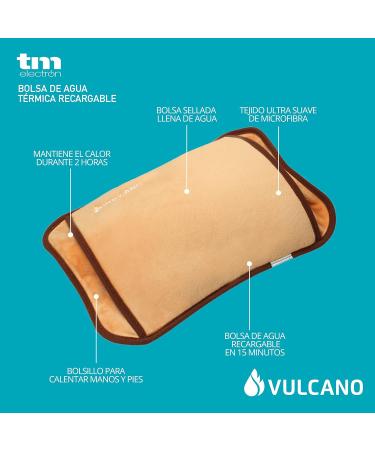 TM Electron Vulcano Hot Bottle - Rechargeable in 15 Min 2-Hour Use Ergonomic Design & Soft Microfiber Cover for Muscle Relief | International Shipping Available - Buy Online on GoSupps.com