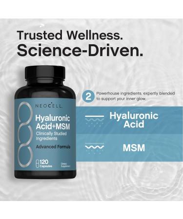 NeoCell Hyaluronic Acid with MSM 1000mg | 120 Capsules | Advanced Formula Supplement | Clinically Studied Ingredients - Buy Online on GoSupps.com