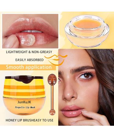 JunKuJK 3 Pcs Bee Lip Balm Honey Pot with Stick Moisturizing Lip Mask Overnight Day and Night Tinted Sleeping Lip Balm Hydrating Lip Scrubs Exfoliator & Moisturizer - Buy Online on GoSupps.com