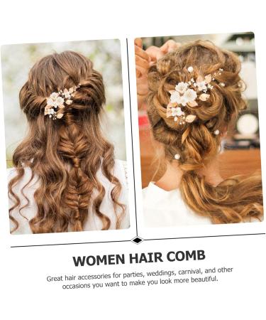 FRCOLOR 1pc White Bridal Comb Ceramics Decorate Bride Alloy - Buy Online on GoSupps.com