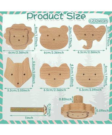12 Set Decorative Wood-Animal Cabinet Buttons | Navy Forest Animal Drawer Handles & Pulls for Furniture - Buy Online on GoSupps.com