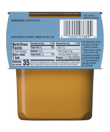 Gerber Pumpkin 2nd Foods - 2 Pack (4 oz Each) | Healthy Baby Food - Buy Online on GoSupps.com