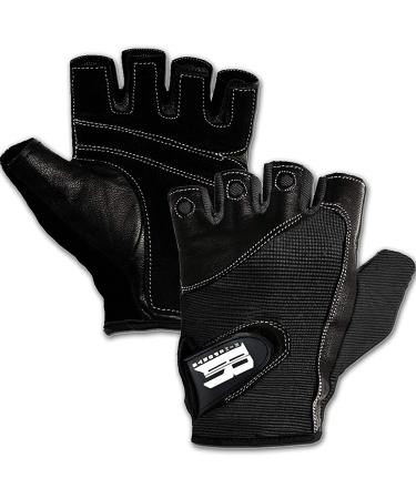 RIMSports Workout Gloves for Men and Women - Breathable Weight Lifting Gloves for Gym, Exercise, Weightlifting, Cycling, Rowing, Training Leather Palm Padded Thumb Protected Against Calluses Blister Black Medium