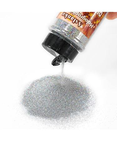 Buy Aslanka 140g Holographic Glitter Powder - Diamond Silver & Colorful Iris for Nail Art Epoxy Resin DIY Projects - Buy Online on GoSupps.com