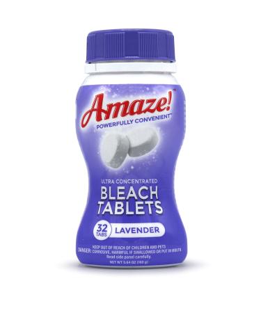 AMAZE! Ultra Concentrated Bleach Tablets for Laundry and Home Cleaning (32 Count Lavender)