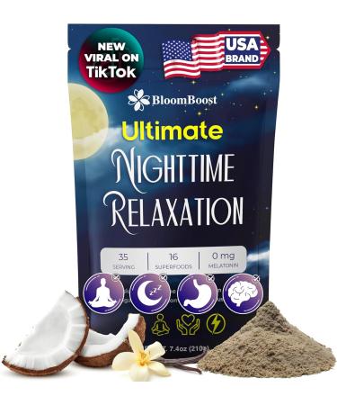 BloomBoost Magnesium Glycinate Powder Upgraded Formula with Vanilla Coconut Powder GABA L-Theanine Ashwagandha and Chamomile Natural Berry Flavor - Perfect for Evening Wind-Down & Cozy Nights - Buy Online on GoSupps.com