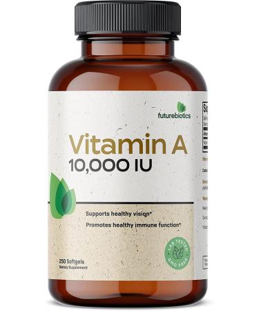 Futurebiotics Vitamin A 10,000 IU Softgels - Non-GMO for Healthy Vision, Immune System, Growth & Reproduction - Buy Online on GoSupps.com