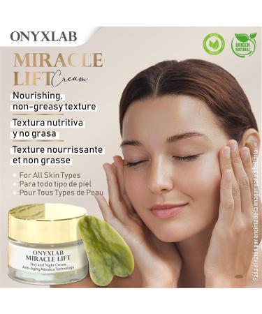  ONYXLAB Miracle Lift Face Cream 35+ Anti-Aging Effect Anti-Wrinkle Tensor Peptides 56 Q10 Vitamin B C E Organic Oils Firming Moisturizer Day and Night Jade Stone Onyxlab 50 ml Made in Spain - Buy Online on GoSupps.com