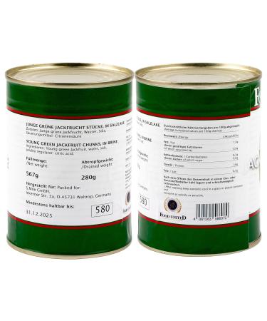 Food-United Jackfruit 6x280g - Young Jackfruit in Brine | Vegan Meat Substitute for Curries & Goulash - Buy Online - Buy Online on GoSupps.com