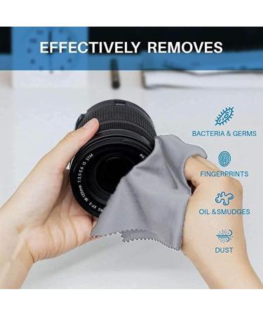 Premium Microfiber Cleaning Cloths for Mobile Lens Eyeglasses & Camera - 30x30 cm (Pack of 8) - Grey - Buy Online on GoSupps.com