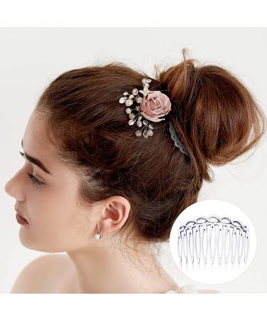 16-Piece Women's Hair Comb Set - French Twist Decorative Combs for Bridal Wedding Veil - Plastic Hair Clips for Girls in Black, Transparent, Light Coffee, Dark Coffee - Buy Online on GoSupps.com