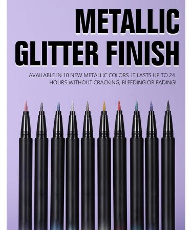  Erinde Erinde Pink Glitter Liquid Eyeliner Liquid Glitter Pencil Sparkling Eye Makeup Waterproof Long-Lasting Glitter Eyeliner #Pink - Buy Online on GoSupps.com