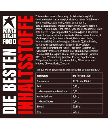 Powerstar Super Hi Pro 128 - Multi-Component Raspberry Protein Powder 1kg | 80% Protein for Muscle Building & Weight Loss - Buy Online on GoSupps.com