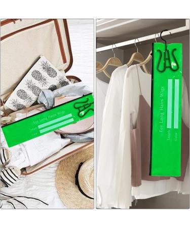 Multiple Wigs Bag - Hair Extension Holder - Space-saving PVC Long Hair Extension Holder Compact Wig Holder Hanger Green - Buy Online on GoSupps.com