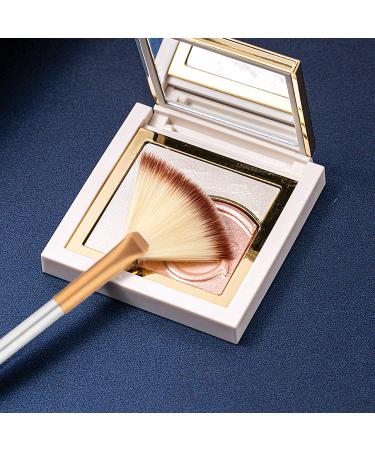 Rocutus 12pcs Professional Fan Makeup Brush Set - Gold | For Face Powder, Foundation, Highlighter, Contour | Women's Blending Brushes - Buy Online on GoSupps.com