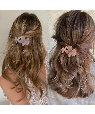 Hapdoo 4Pcs Butterfly Alligator Hair Clips - Medium French Curved Flat Duckbill for Women - Buy Online on GoSupps.com