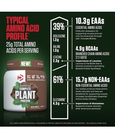 Dymatize Complete Plant Protein - Creamy Chocolate | 25g Protein, 4.8g BCAAs, 15 Servings - Buy Online on GoSupps.com