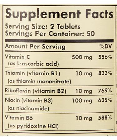 Solgar B-Complex with Vitamin C Stress Formula 100 Tablets - Energy Metabolism Support - Buy Online on GoSupps.com