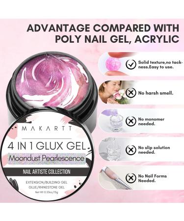 Makartt 4 in 1 Solid Builder Gel for Nails - Nail Extension, Sculpting, & Rhinestone Adhesive with Hard Gel Finish | Moondust Pearlescence | Nail Lamp Required - Buy Online on GoSupps.com