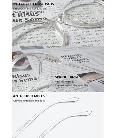 Lanomi Round Reading Glasses with Blue Light Filter | Spring Hinge Oval Glasses for Men & Women | Fashionable 1.25x Visual Aid - Buy Online on GoSupps.com