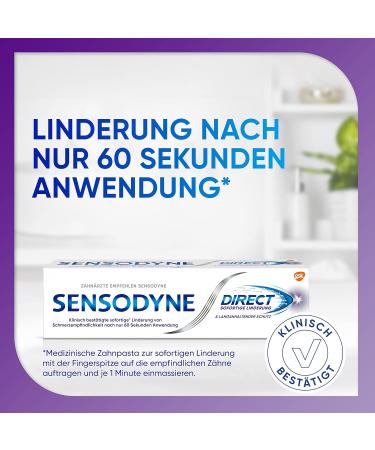Sensodyne Direct Toothpaste - Immediate Pain Relief for Sensitivity | 75ml (3-Pack) - Fast-Acting Formula - Buy Online on GoSupps.com