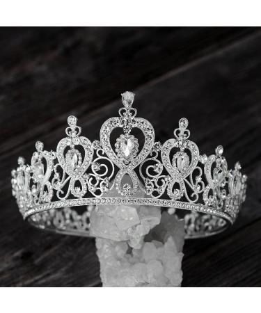 SWEETV Princess Tiara Crown - Silver Wedding Bridal Hair Accessories for Women & Girls - Buy Online on GoSupps.com