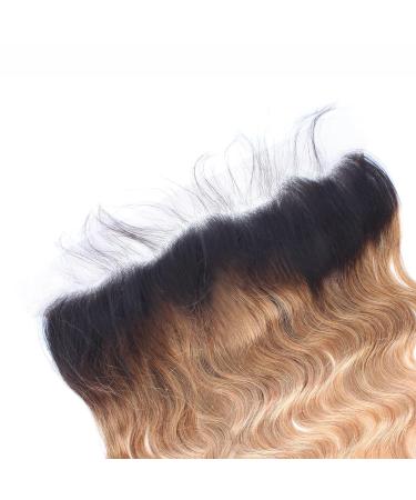 14 Inch Ombre Brazilian Body Wave Lace Frontal Closure | 100% Virgin Remy Human Hair | Pre Plucked with Baby Hair - Buy Online on GoSupps.com