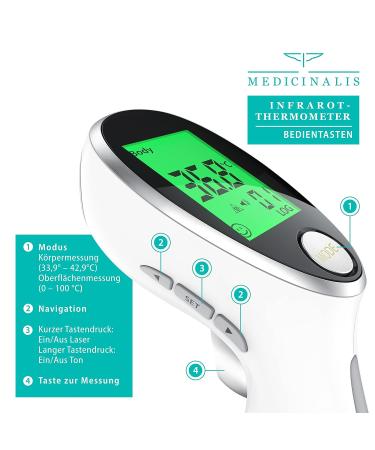 Buy Medicinalis Infrared Thermometer | Contactless Digital Fever Thermometer for Baby Child & Adult - LCD Display & Fever Alarm - Fast International Shipping - Buy Online on GoSupps.com