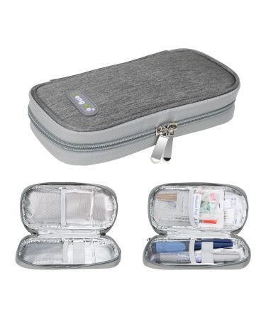 YOUSHARES Insulin Cooler Bag - Diabetic Bag for Diabetic Supplies Keep Supplies Safe and Cold (Gray)