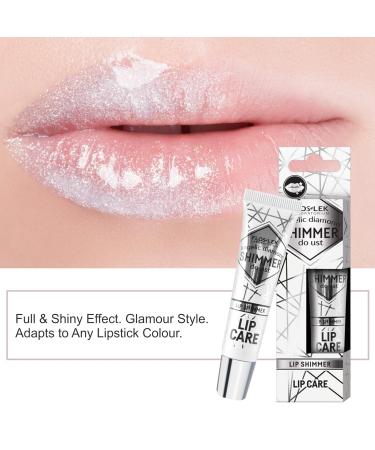 Floslek Lip Shimmer Lip Gloss - Angelic Diamond | 10g | Moisturizing Glitter Lipstick with 7 Natural Oils Argan & Avocado | 3D Effect Glam Style - Buy Online on GoSupps.com