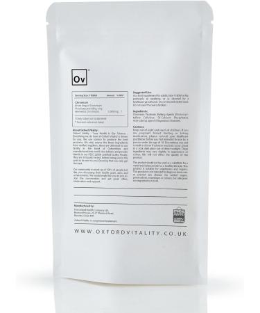 Chromium Picolinate 1000mcg Tablets for Blood Glucose & Metabolism | High Strength UK Made | Vegetarian & Vegan | Oxford Vitality - Buy Online on GoSupps.com