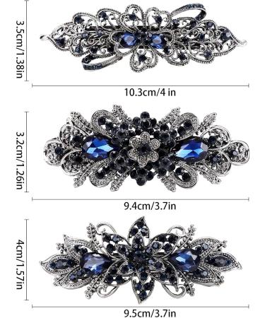 Jodsen Retro Vintage Metal French Barrette with Rhinestone & Pearl - Bridal Wedding Hairpins for Women - Style C - Buy Online on GoSupps.com