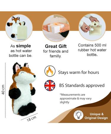 Things2KeepUWarm Cute Plush Brown Fox Hot Water Bottle | Cuddly Animal Design - Buy Online on GoSupps.com