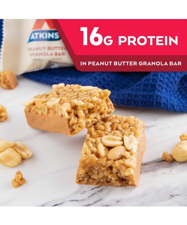 Atkins Peanut Butter Granola Protein Bars - Keto-Friendly, Crunchy & Creamy (5 Bars) - Buy Online on GoSupps.com