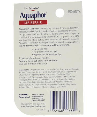Aquaphor Lip Repair 0.35 oz (Pack of 6) - Intense Moisture Soothes & Heals Lips - Buy Internationally - Buy Online on GoSupps.com