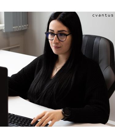 Shop Cvantus Blue Light Glasses for Men & Women - Round Design Glare-Free Medium Size - Blue-Light Brille Soec 101 C1 - Buy Online on GoSupps.com