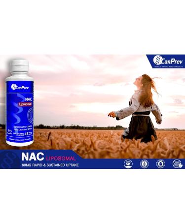 CanPrev - Liposomal NAC Supplement N-Acetyl Cysteine Strawberry Flavour 225ml Liquid - Clear Mucus from Lung Health Brain Health Liver Health Formula Antioxidant Support and Respiratory Health - Buy Online on GoSupps.com