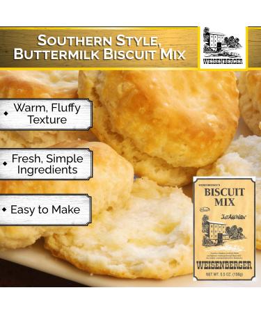 Weisenberger Southern Style Buttermilk Biscuit Mix - Non GMO Soft Red Wheat - Traditional Old Fashioned Breakfast Biscuits - 5.5 Oz (Pack of 3) - Buy Online on GoSupps.com