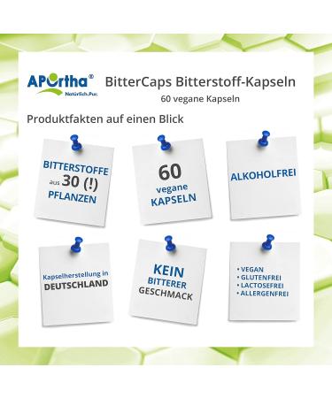 Aportha Bitter Caps | 60 Vegan Capsules - Alcohol-Free Gluten-Free Allergen-Free Derived from 30 Plant Substances - Buy Online on GoSupps.com