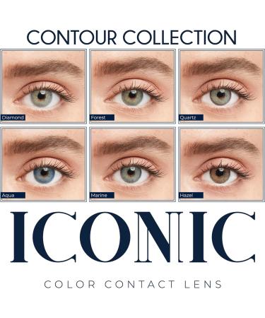 Iconic Colored Contact Lenses - Diamond Collection - Monthly Wear in Light Green & Gray - Natural Look for All Eyes - 1 Pair - Buy Online on GoSupps.com