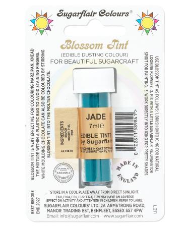 Sugarflair Jade Blossom Tint Food Colouring and Dusting Powder Matt Finish Brush On or Mix with Rejuvenator Spirit to Create a One of A Kind Cake - 7ml
