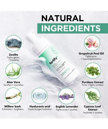 Fortify+ Hydrating Foaming Facial Cleanser - Hyaluronic Acid & Aloe - Vegan, Fragrance-Free, Cruelty-Free - 150ML Made in Korea - Buy Online on GoSupps.com