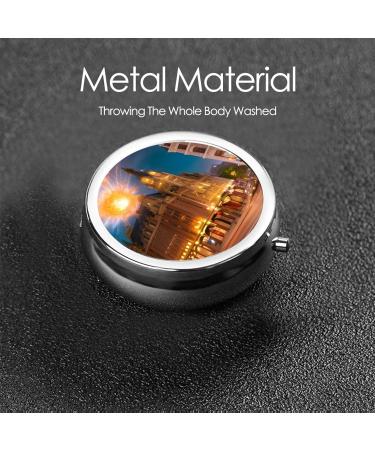 Fiery Red Streetround Pill Box - 3 Compartment Portable Organizer for Purse & Pocket | Travel-Friendly Pill Box - Buy Online on GoSupps.com