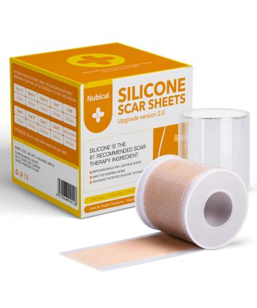 Silicone Scar Sheets (1.6” X 60”), Medical Silicone Scar Tape Roll, Strips, Patch, Bandage - Scars Removal Treatment - Keloid Scar Silicone Sheets for C-section, Surgery, Burn and Keloid (1.6x60 Inch)