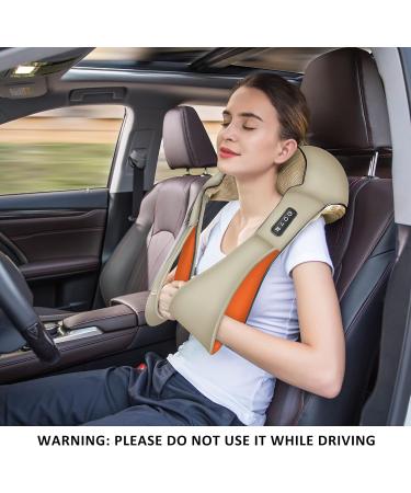 Snailax Wireless Neck Massager | Shiatsu Massage Device with Heat | Portable Pain Relief for Neck & Back | Perfect Gift for Men & Women - Khaki - Buy Online on GoSupps.com