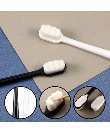 Extra Soft Toothbrushes for Sensitive Gums - 4 Pack of Micro Nano Manual Toothbrushes for Older Adults | Black White Pink Blue - 20 000 Available - Buy Online on GoSupps.com