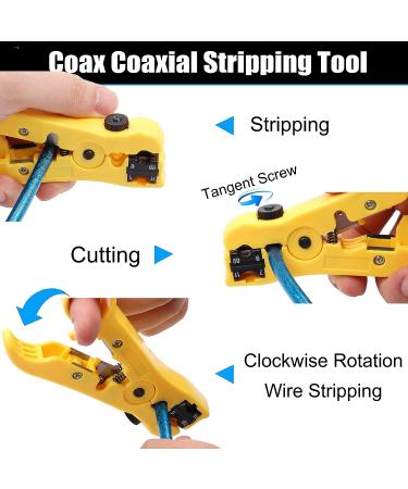 Yangoutool Coax Cable Crimper Kit - Adjustable Compression Tool for RG6/RG11/RG59 Coaxial Cables - Buy Online on GoSupps.com